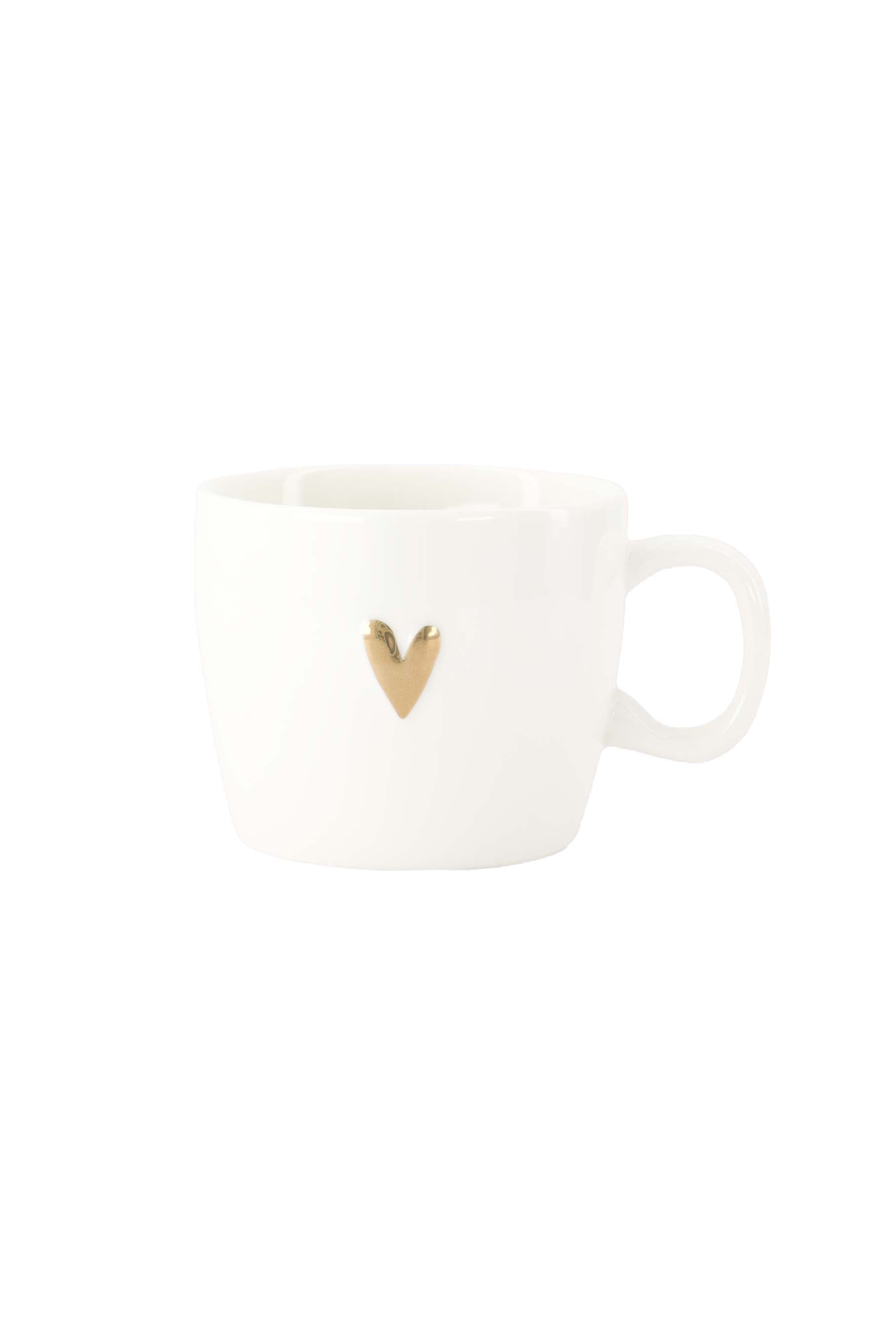 Mok cappuccino hartje goud