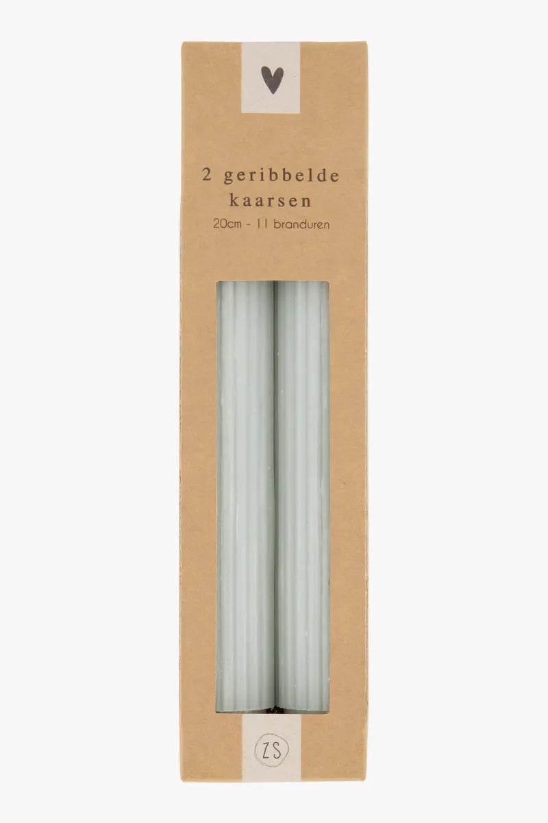 2 geribbelde kaarsen - HUT - 
