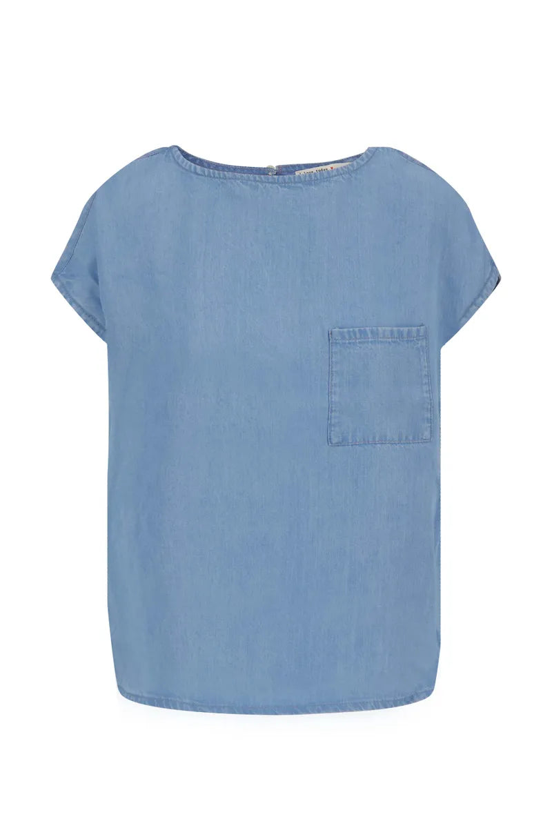 Top tencel, lichte denim