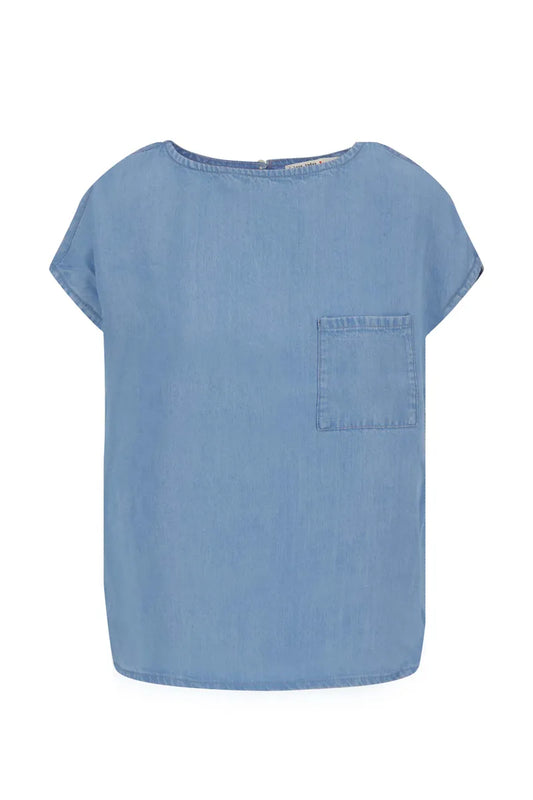 Top tencel, lichte denim