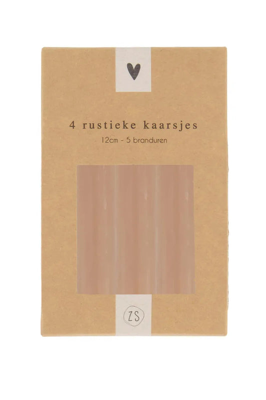 4 rustieke kaarsjes - HUT - 