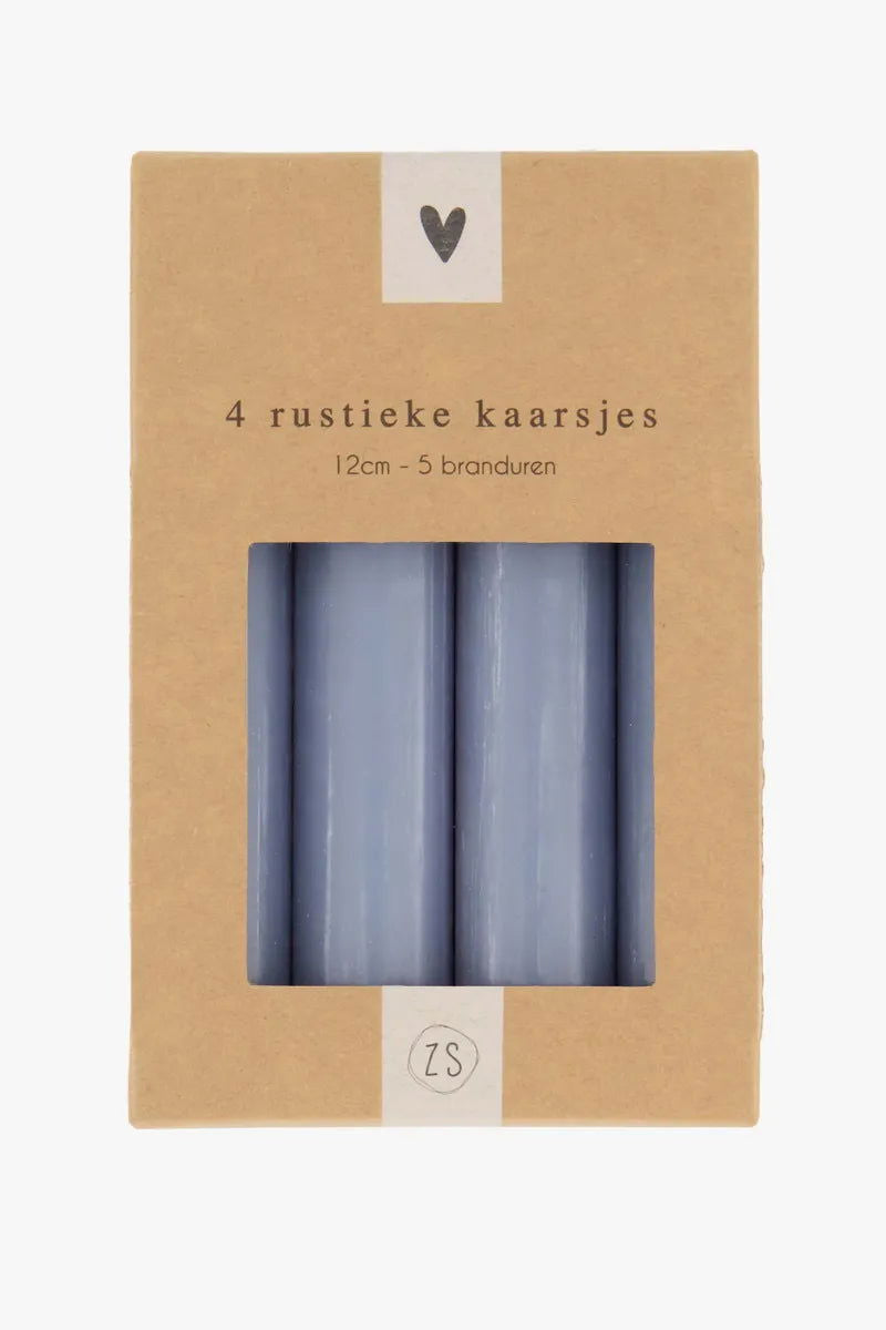 4 rustieke kaarsjes - HUT - 