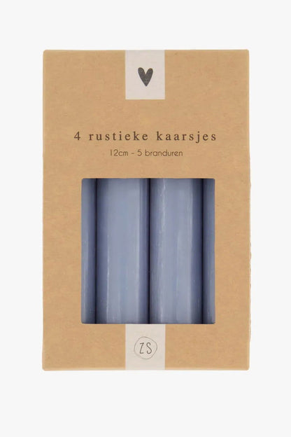 4 rustieke kaarsjes - HUT - 