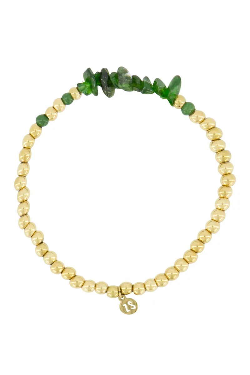 Armband met glassteen groen - HUT - 