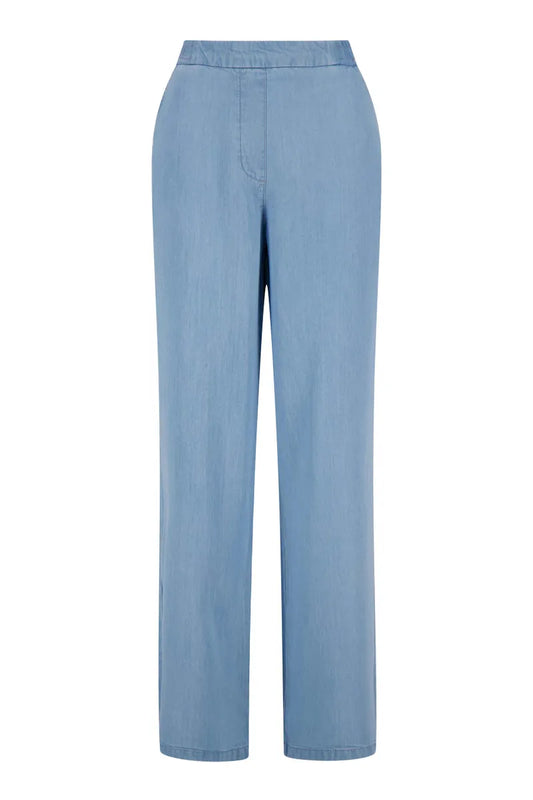 Broek tencel, lichte denim