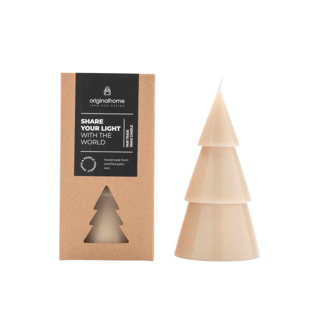 Kaars kerstboom beige